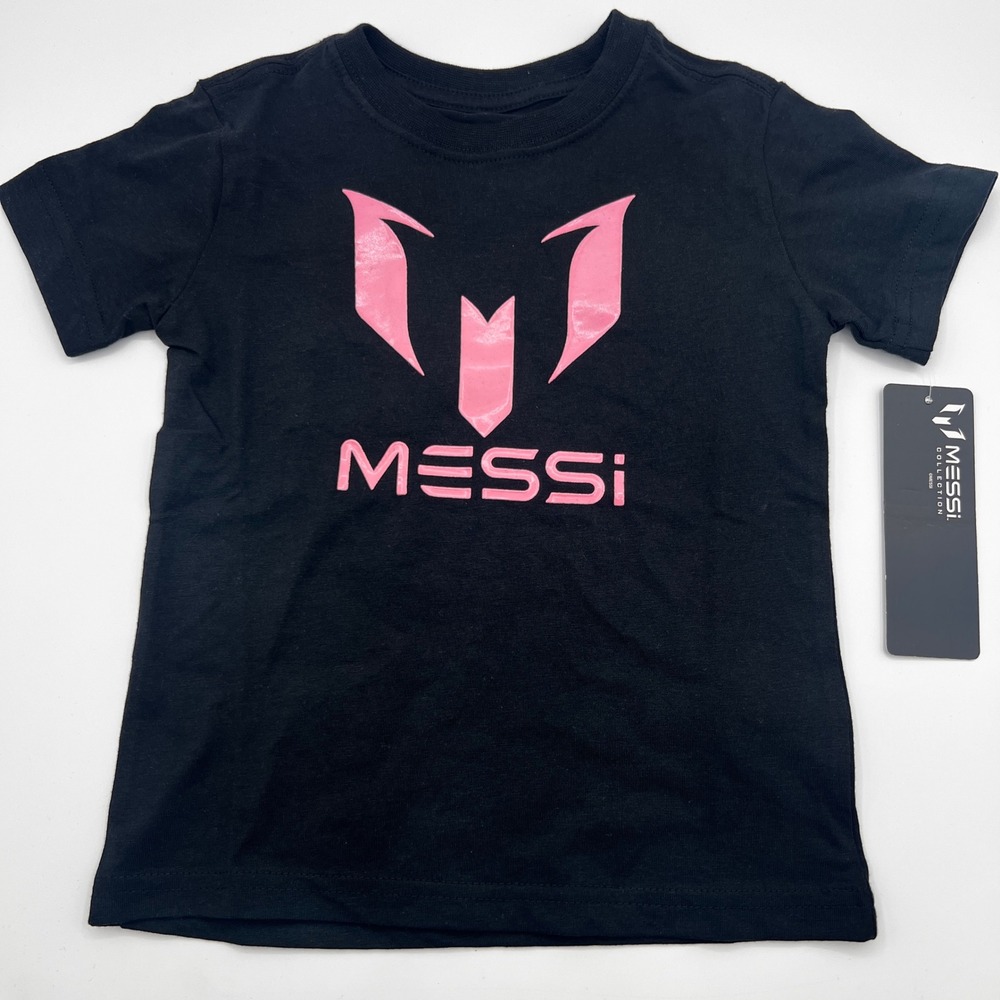 Messi Collection Kids Graphic Tee Black Pink Short Sleeve T-Shirt Size‎ 3T